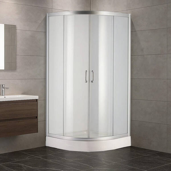 Душевая кабина Devit Nymfa FEN0301PDEV 90х90 см профиль хром/стекло шиншила с поддоном FTR0609, фото 1