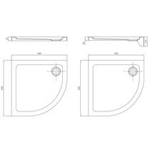 Душевой поддон Primera Frame STQ2080 80х80х13,5 см четверть круга, фото №2