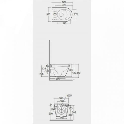 Унітаз підвісний RAK Ceramics Feeling RST23500A Rimless, фото 3