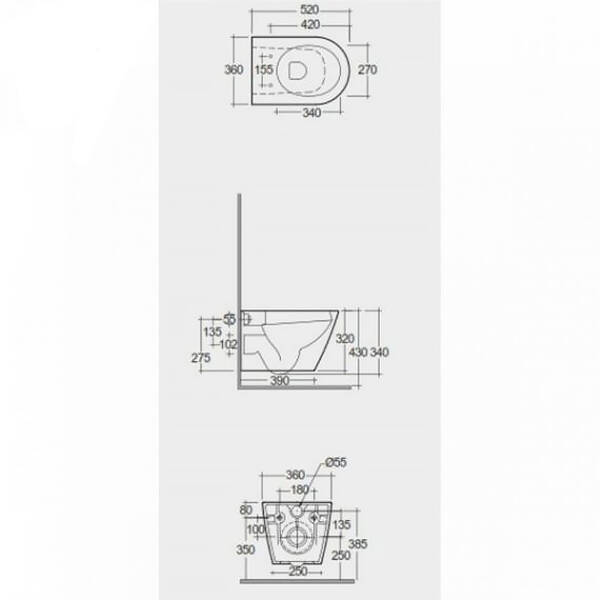 Унітаз підвісний RAK Ceramics Feeling RST23500A Rimless, фото 3