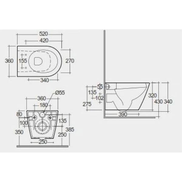 Унитаз подвесной RAK Ceramics Feeling RST23504A Rimless, фото 3