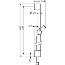 Душова штанга 65 см Hansgrohe Unica S Puro 27611000 з тримачем-слайдером та душовим шлангом 160 см, хром, фото №2