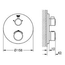 Змішувач прихованого монтажу для душу Grohe Grohtherm 24076000 з термостатом, хром, фото №2