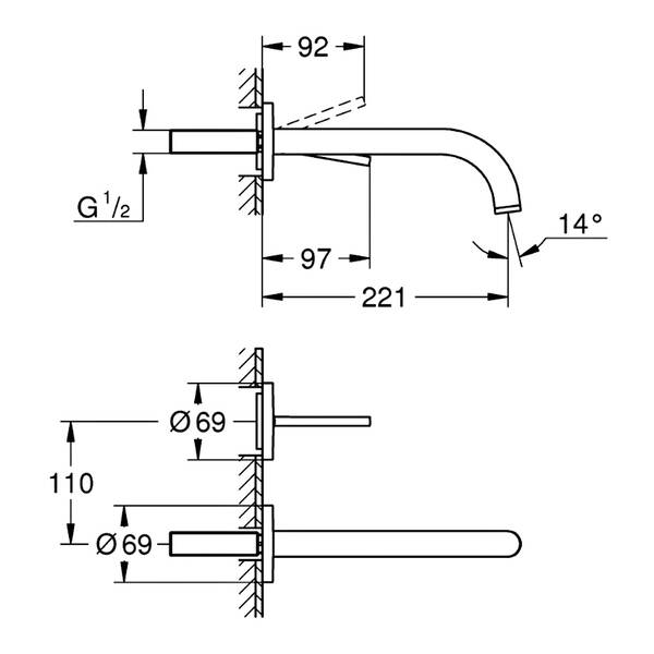 Змішувач прихованого монтажу для раковини Grohe Atrio 19918003 хром, фото 2