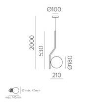 Подвесной светильник ACB Maui 8163/1 OPAL/Antique GOLD E27 1x20W, фото №3