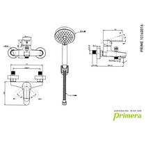 Смеситель для ванны Primera 10140016 Prime с душевым набором, фото №2