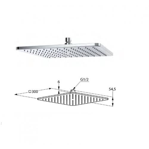 Верхній душ Kludi A-Qa 645309100 300 мм, фото 2