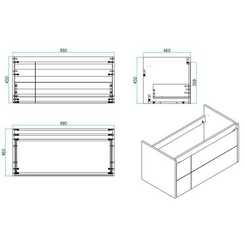 Тумба з раковиною Devit Laguna 0022110A підвісна 100 см антрацит, фото 3