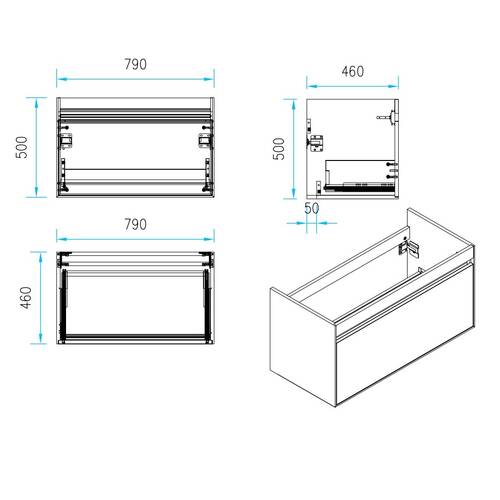 Тумба з раковиною Devit Up 0021120L підвісна 80 см світлий дуб, фото 3