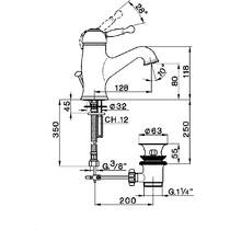 Смеситель для раковины Devit Charlestone CN60051037, фото №2