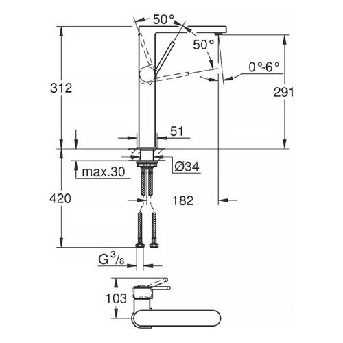 Смеситель для раковины Grohe Plus 32618003, фото 2