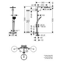 Душова система Hansgrohe Raindance Select S Showerpipe 240 1jet 27633700 з термостатом, білий матовий, фото №2