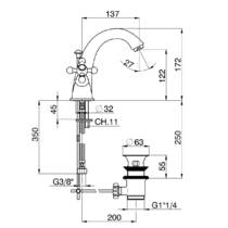 Смеситель для раковины Devit Charlestone CN60151019, фото №2