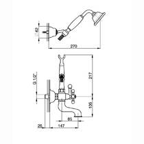 Смеситель для ванны Devit Charlestone CN60012119, фото №2