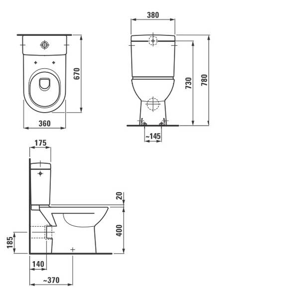 Унітаз-компакт Laufen Pro H8679500008701 із сидінням Slim, Soft Close, фото 4