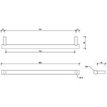 Тримач для рушників Decor Walther Bar HTE80 0856460 чорний матовий, фото №2