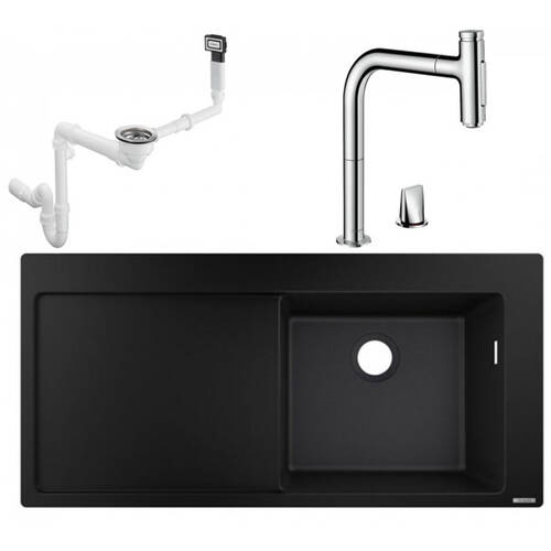 Мойка для кухни Hansgrohe C51 43219000 (C51-F450-08) со смесителем и сифоном, фото 1