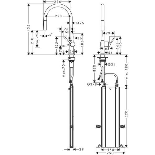 Смеситель для кухни Hansgrohe Talis M54 72803670 с выдвижным душем, фото 2