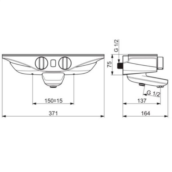 Смеситель для ванны и душа Oras Esteta Wellfit 7542-11 с термостатом, фото 2