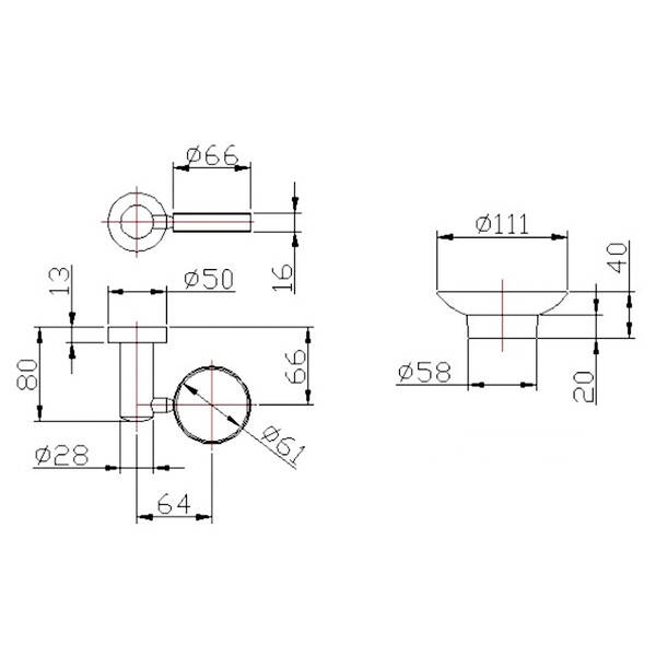 Мильниця Genwec Italica series GW05 04 06 02 з тримачем, хром, фото 2