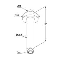 Держатель верхнего душа Kludi A-Qa 6651587-00 потолочный, черный матовый, фото №2