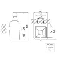 Дозатор для жидкого мыла Steinberg 4208002 Серия 420 с держателем хром/черный, фото №2