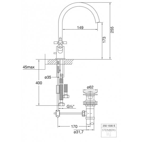 Смеситель для раковины Steinberg Серия 250 (2501500S), фото 2