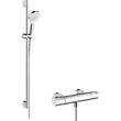 Змішувач для душу термостатичний Hansgrohe Ecostat 1001 CL Crometta Vario 27813400 з душовим набором і штангою, білий/хром, фото 1