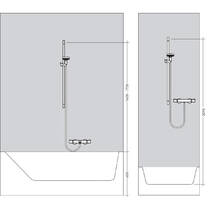 Змішувач для душу термостатичний Hansgrohe Ecostat 1001 CL Crometta Vario 27813400 з душовим набором і штангою, білий/хром, фото №3