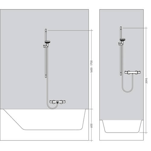 Змішувач для душу термостатичний Hansgrohe Ecostat 1001 CL Crometta Vario 27813400 з душовим набором і штангою, білий/хром, фото 3