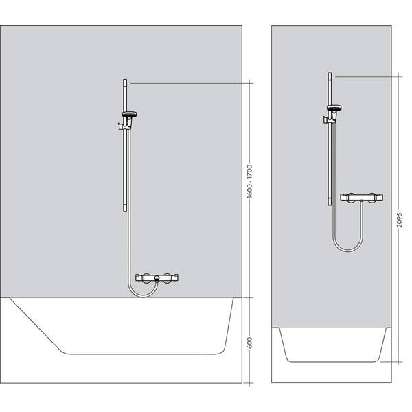 Змішувач для душу термостатичний Hansgrohe Ecostat 1001 CL Crometta Vario 27813400 з душовим набором і штангою, білий/хром, фото 3