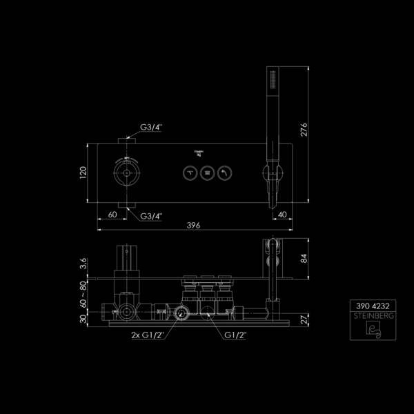 Смеситель скрытого монтажа для душа Steinberg Серия 390 (3904232) с термостатом, фото 2