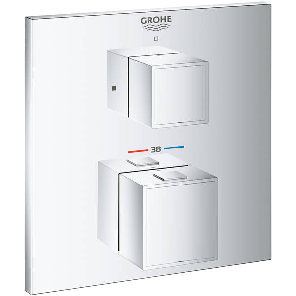 Змішувач прихованого монтажу для душу Grohe Grohtherm Cube 24153000 з термостатом, на 1 вихід, хром, фото 1