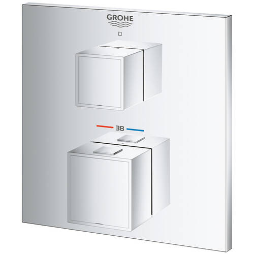 Змішувач прихованого монтажу для душу Grohe Grohtherm Cube 24153000 з термостатом, на 1 вихід, хром, фото 4