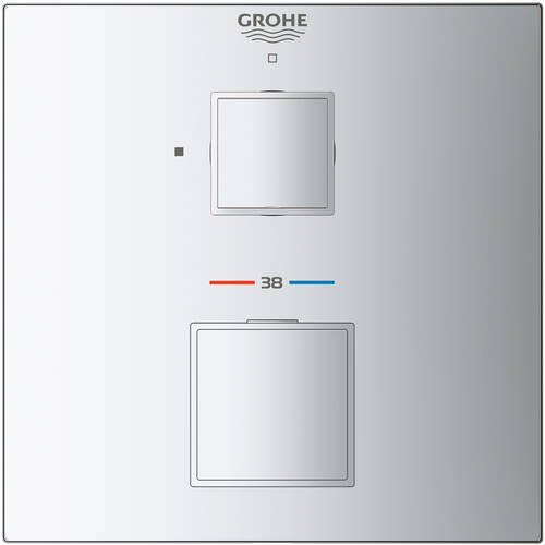 Змішувач прихованого монтажу для душу Grohe Grohtherm Cube 24153000 з термостатом, на 1 вихід, хром, фото 3