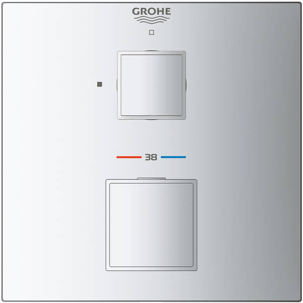Змішувач прихованого монтажу для душу Grohe Grohtherm Cube 24153000 з термостатом, на 1 вихід, хром, фото 3