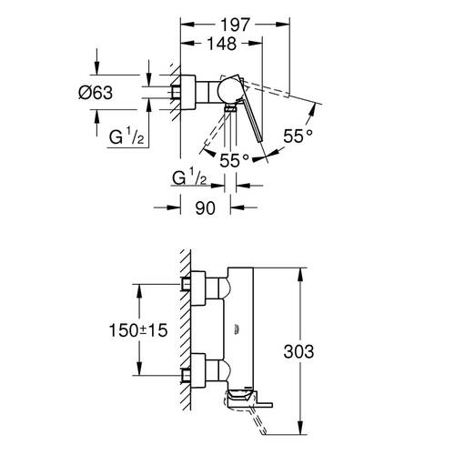 Змішувач для душу Grohe Plus 33577003 хром, фото 2
