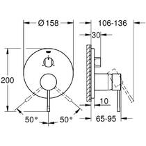 Смеситель скрытого монтажа для ванны/душа Grohe Essence 24092001 на 3 выхода, хром, фото №3