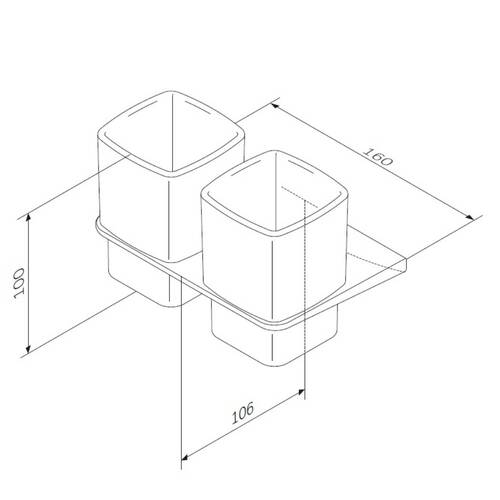 Стакан Am.Pm Inspire 2.0 A50A343400 двойной с держателем хром, фото 6