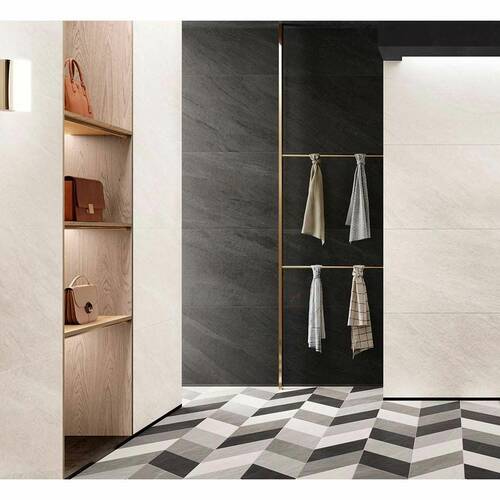Керамограніт Novabell Allblack Alk82Rt Alk Bianco Rett 60x120 см, фото 2