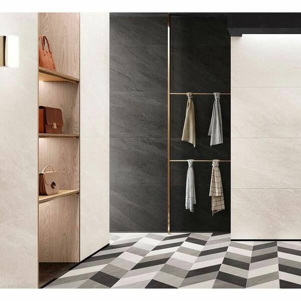 Керамограніт Novabell Allblack Alk82Rt Alk Bianco Rett 60x120 см, фото 2