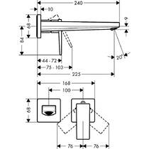 Змішувач прихованого монтажу для раковини Hansgrohe Metropol 32526340 хром чорний матовий, фото №2
