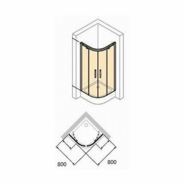 Душові двері Huppe X1 Flex 140603.069.321 80х190 см розсувні, фото 2