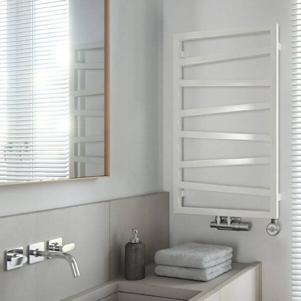 Рушникосушарка електрична Terma ZigZag 835х500 мм білий, ефект SoftTouch 300 Вт, фото 4