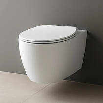 Унитаз подвесной Devit Acqua NEW 3020155W безободковый с сидением slim, soft-close, quickfix, белый матовый, фото №4