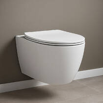 Унитаз подвесной Devit Acqua NEW 3020155W безободковый с сидением slim, soft-close, quickfix, белый матовый, фото №1