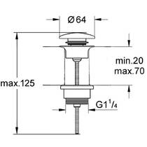Донний клапан для раковини Kerasan 9233 88 click-clack bruno matt, фото №2