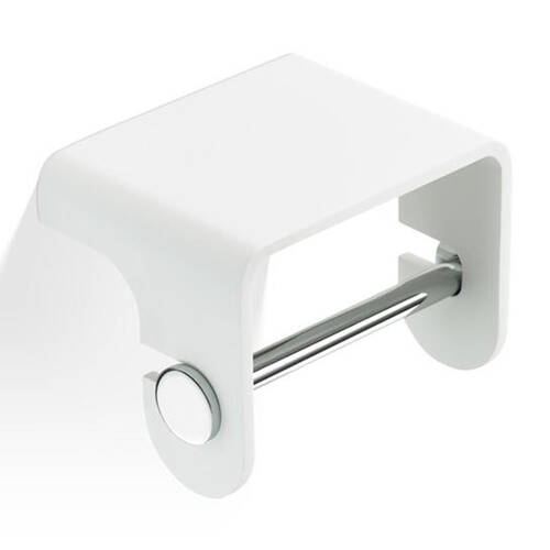 Тримач для туалетного паперу Decor Walther Stone TPH4 0974554 з полицею, білий/хром, фото 2