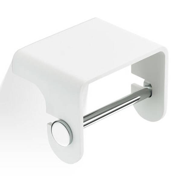 Тримач для туалетного паперу Decor Walther Stone TPH4 0974554 з полицею, білий/хром, фото 2