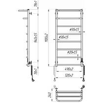 Рушникосушарка електрична Маріо Hotel-І 1090х530/240 TR К, полірована нержавійюча сталь 125 Вт, фото №3